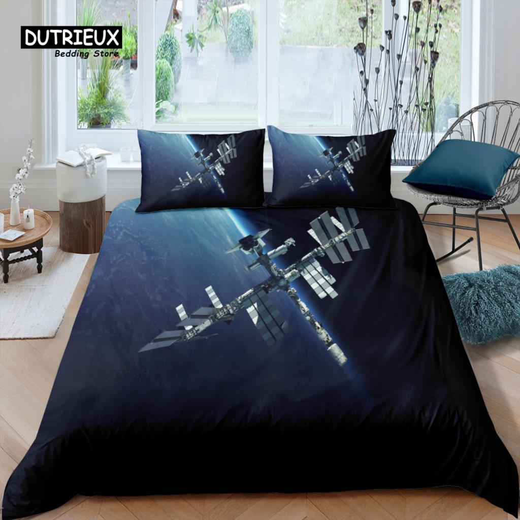 

Главная Жилая Роскошь Космическая станция Постельное белье Комплект Космический корабль Пододеяльник Наволочка Queen и King Размер EU/US/AU/UK Одеяло Постельное белье EU single(135x200cm)