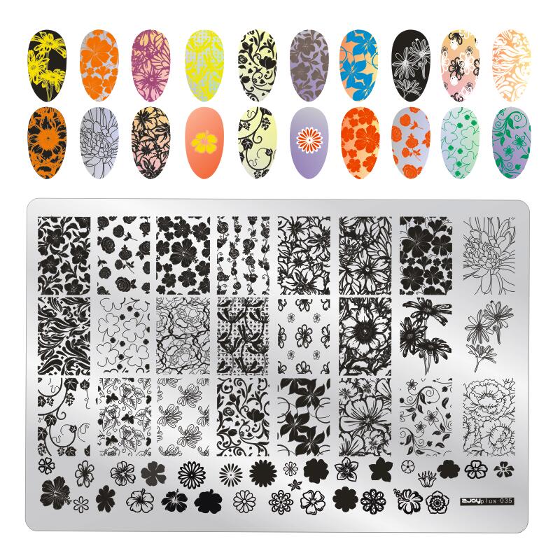 9.5X14.5cm Big Size Nail Stamping Plates Flower/Geometric Designs Nail Art Template For DIY Nail Decor 5.6cm round Stamper Plate