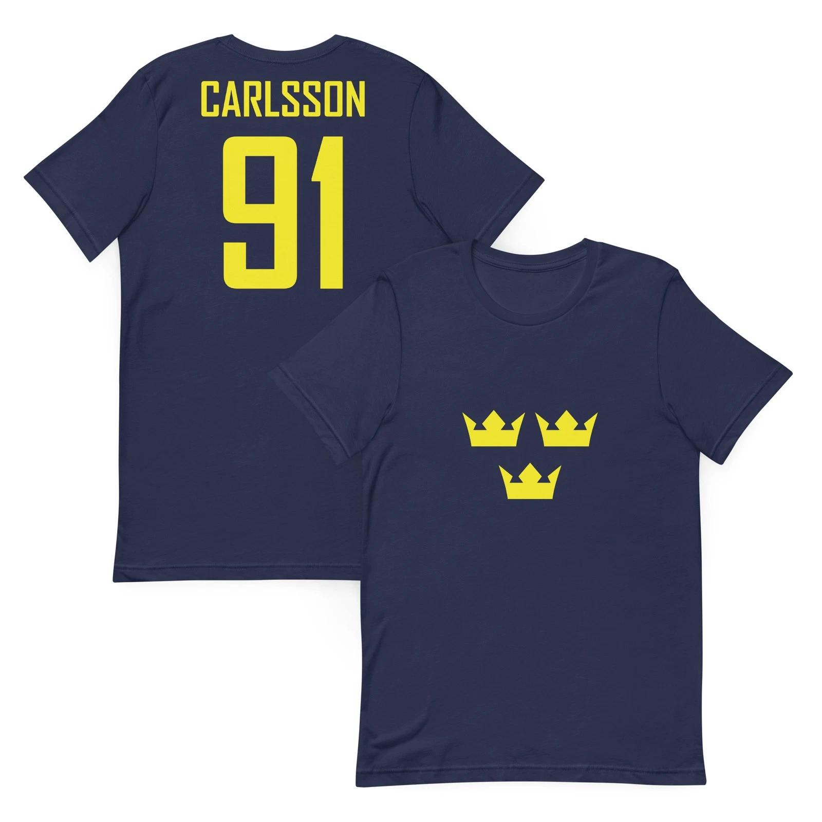 Leo Carlsson #91 Team Sweden Hockey Jersey Shirt Olympics World S