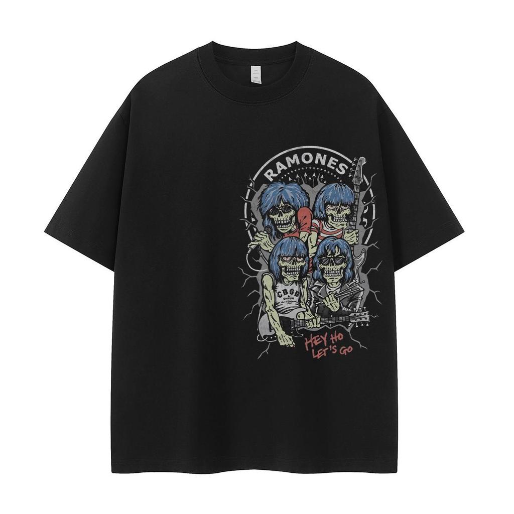 Ramones Ramones Play Vintage American Street Punk Skull Vacations To Rock Cotton Men's and Women's Short Sleeve T-shirt