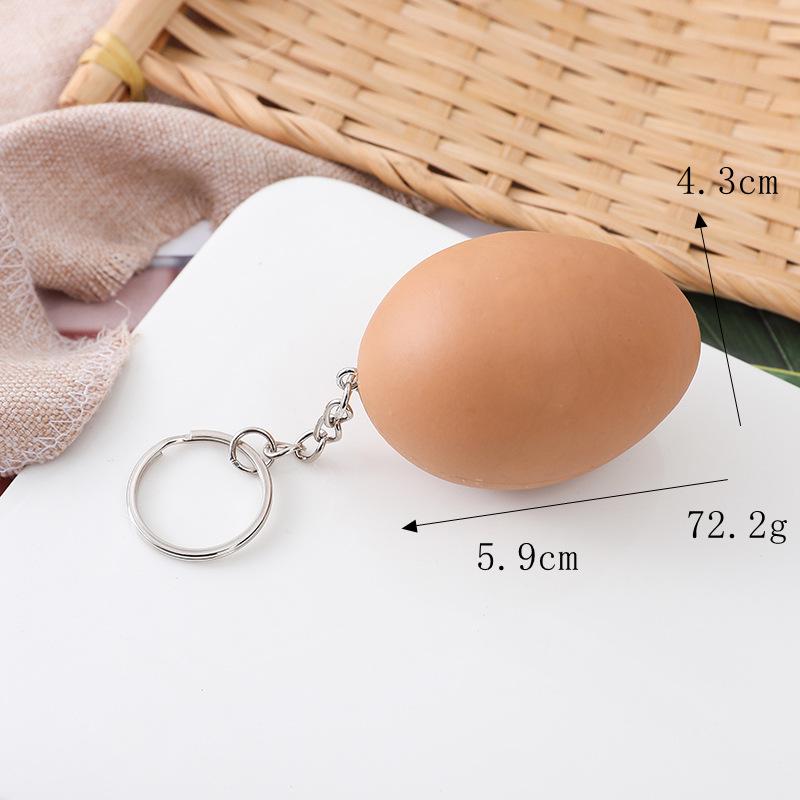 Egg Simulation Keychain: Duck, Braised, Fried, Baked, Sunny-Side Up - Creative Food Toy Pendant