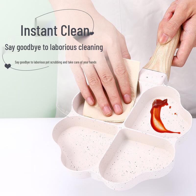 ZISIZ 4-Hole Heart-Shaped Non-Stick Egg Frying Pan
