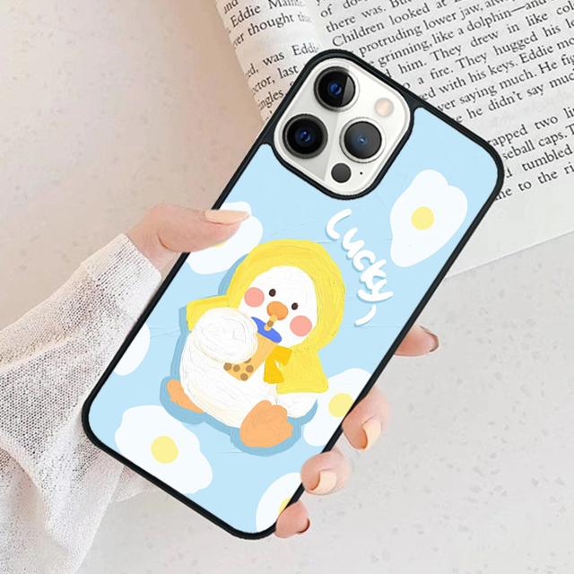 Cartoon Cute Animal Duck Phone Case For iPhone 17 Air 15 16 Cover 11 13 14 Pro Max 12 Plus Max Fundas
