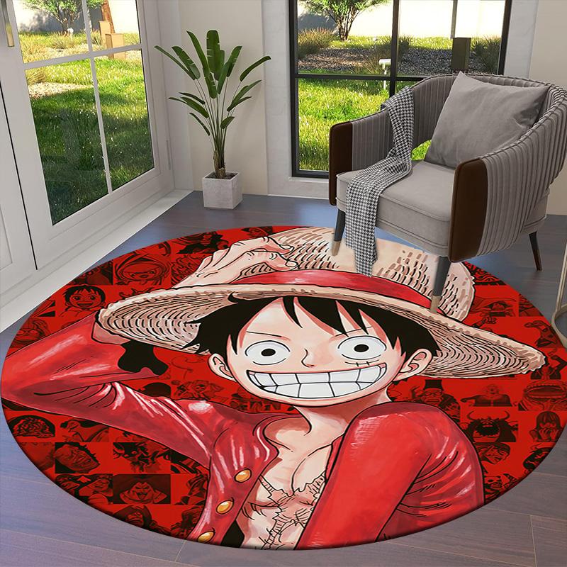 Luffy D Round Area Rug Carpet Rug For Living Room Bedroom Sofa Playroom Decor Nonslip Floor Mat