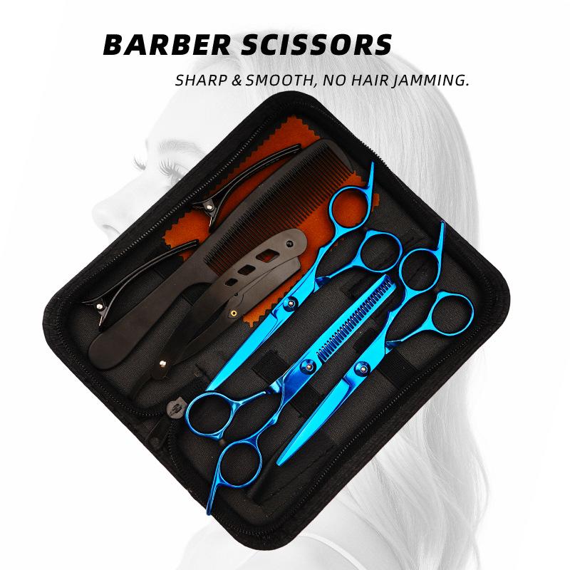 Stainless Steel Hairdressing Scissors Set: Includes Straight Edge and Thinning Scissors for Hair Cutting