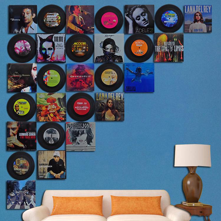 Retro vinylová deska nástěnná dekorace plakátové samolepky pro bar, kavárnu, restauraci a obchod s mléčným čajem