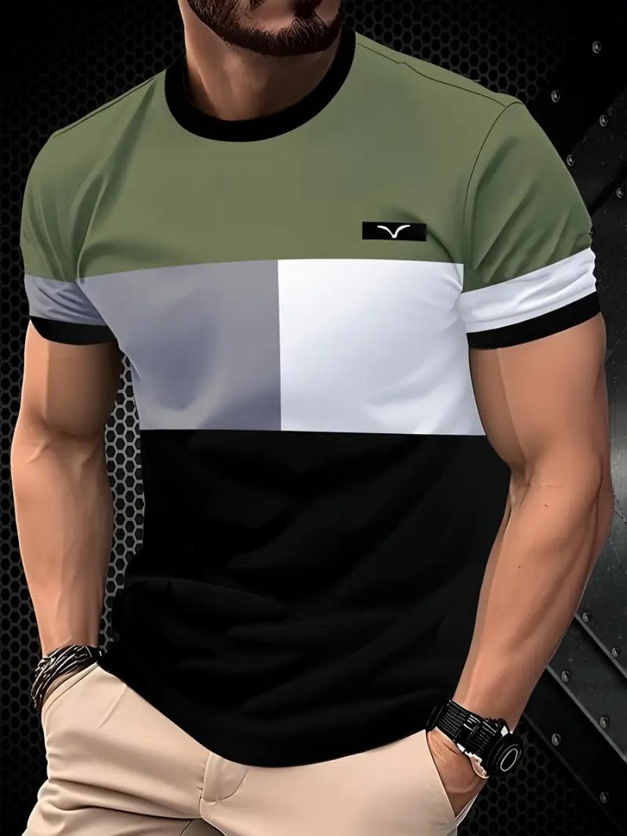 New trendy clothing Zomer Klassiek 3D Geprint Heren T-shirt Outdoor Ronde Hals Korte Mouw Top Streep Print Street Los T-shirt Mannelijk Oversized Kleding 2XL