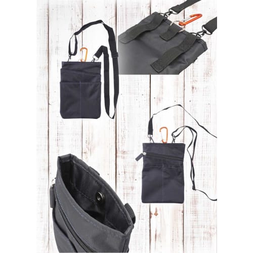 PROTOOLS. "3-Way Lightweight Tool Pouch, Shoulder Pouch, Black, 150D Polypropylene, Approx. 210 X 150mm." Mini Sacoche, 2 Types (Pocket Type/Zippered