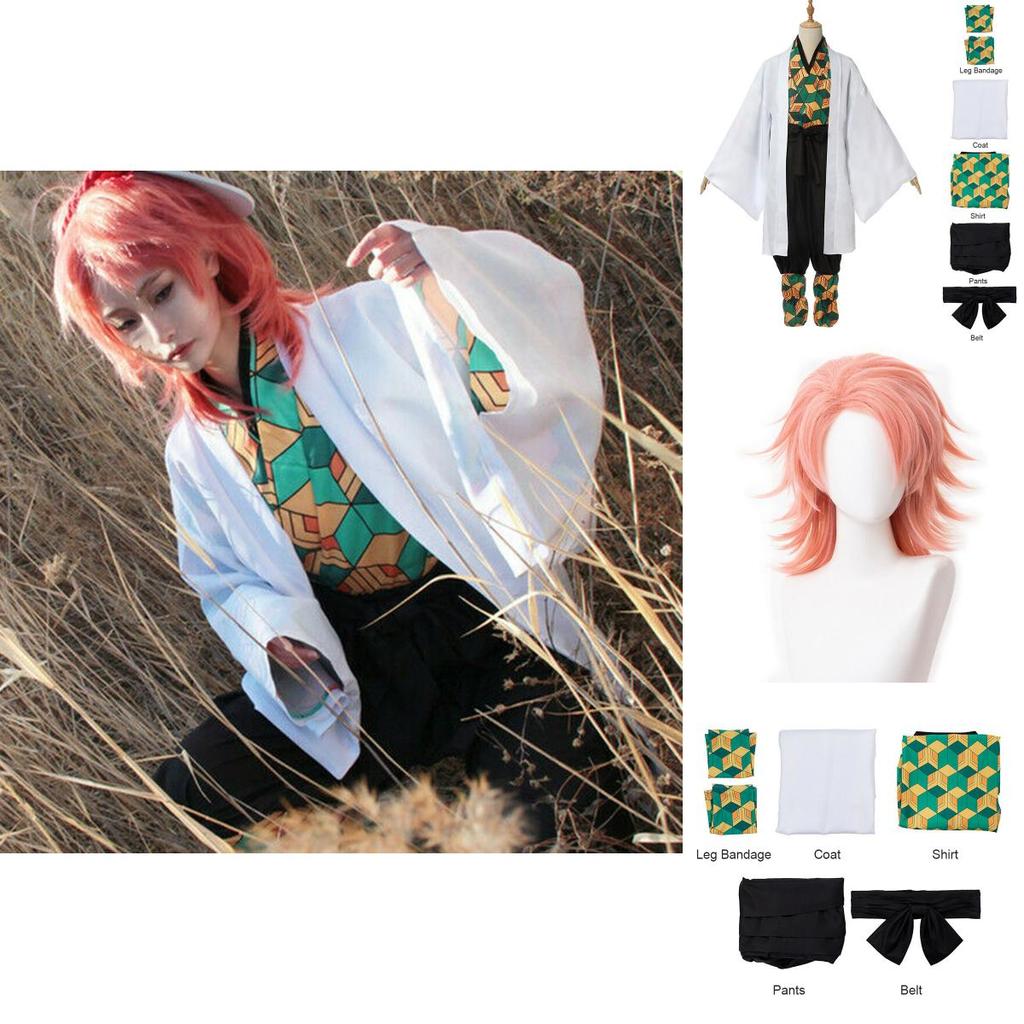 Kostium Cosplay Demon Slayer Kimetsu No Yaiba Sabito Wykwintny Zestaw Kimono Płaszcz Dla Fanów