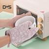 Heat Resistant 2Pcs/Set Baking Mitten Anti Scalding Cotton Flax Hand Protective Potholder Oven Gloves