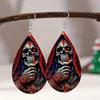 Horror Themed Halloween Skull Pumpkin Pattern Women Earrings For Use Cosplay