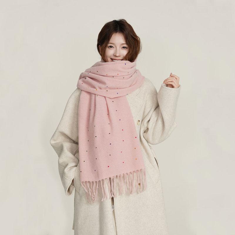 Korean Version Classic Design Women Thick Long Muffler Autumn Winter Maillard Solid Scarf Lady Versatile Soft Warm Shawl Female