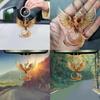 Stunning Retro Acrylic Golden Phoenix Car Charm Luxurious Keychain Pendant For Auto Use