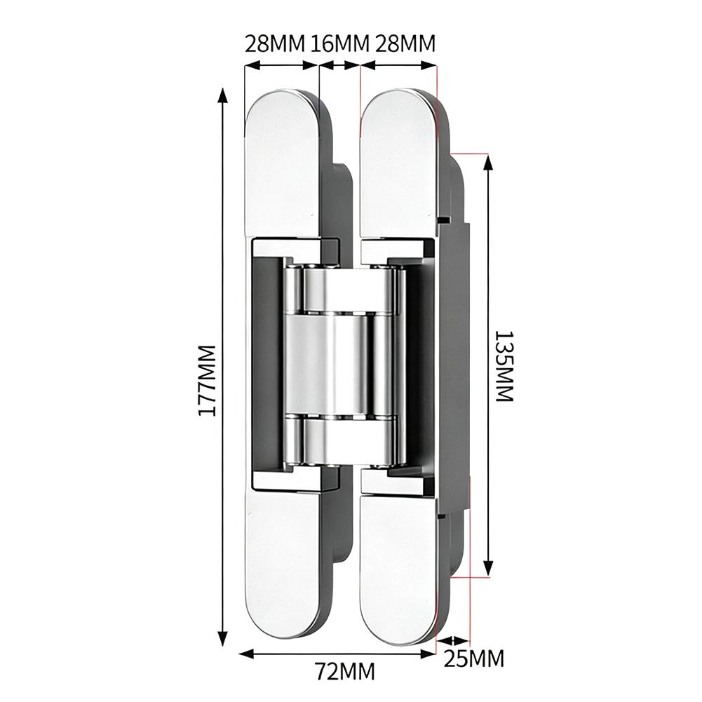 Concealed Mounting Hinge Zinc Alloy Noise Reduction for Interior Doors and Cabinets Strong Load Capacity 110mm