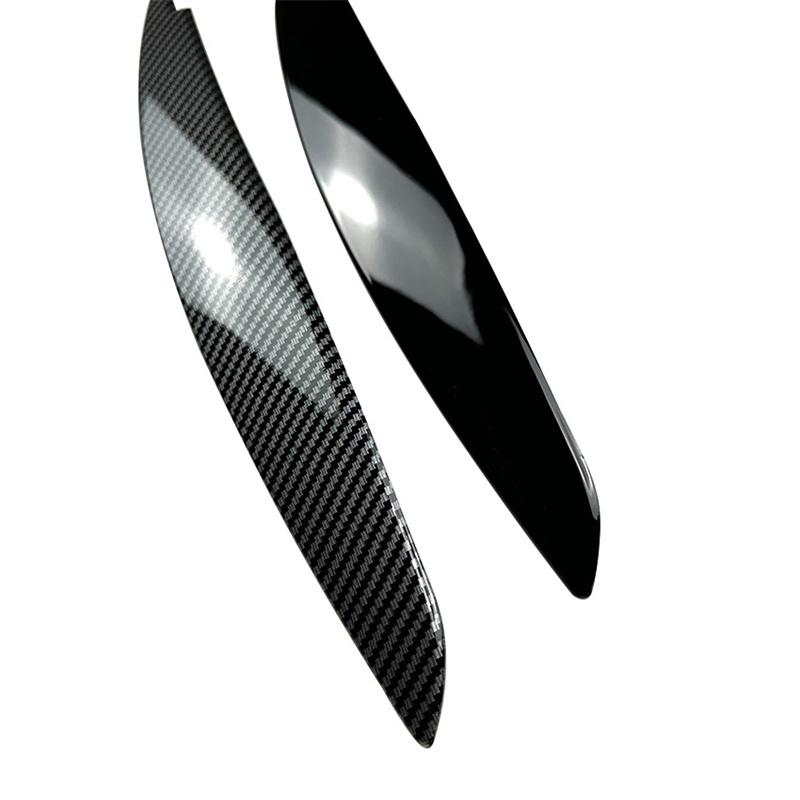Front Headlight Eyebrows Eyelid Gloss Black Carbon Look ABS Plastic Trim Body Kits For BMW 1 Series E81 E82 E87 E88 2004-2014