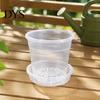 Orchid Repotting Supplies Clear Plastic Pot with Saucer, Plant Pots Drainage Holes, Ventilated Flower for Rose, Phalaenopsis, Seedings Indoor