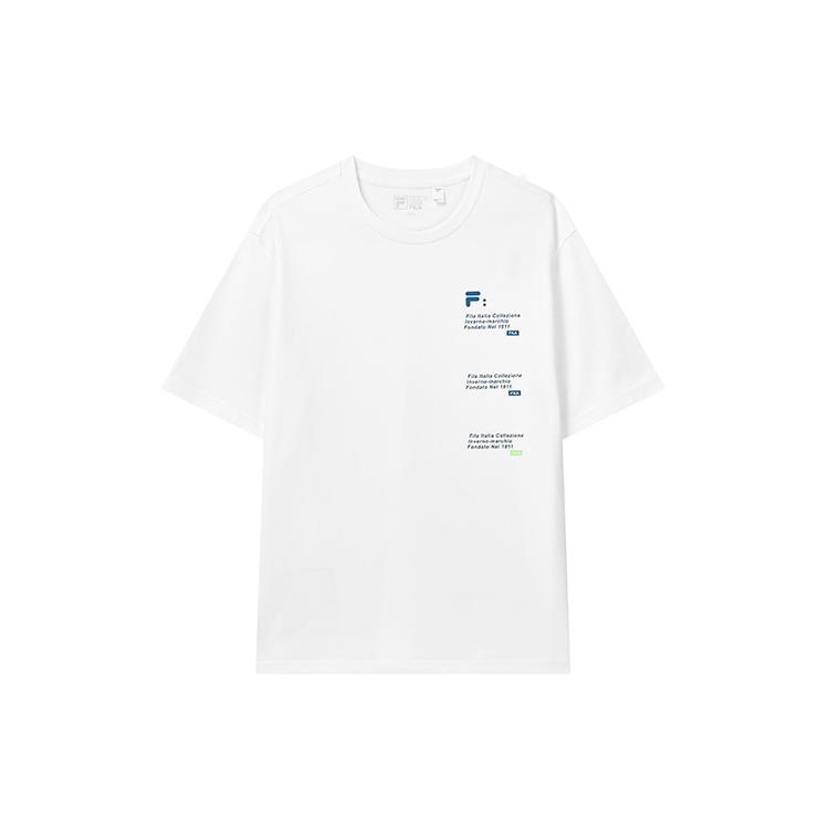 FILA T Shirts Men s Rinse Snow Crew Neck Moderate Straight Fit F11M229118FWT XL