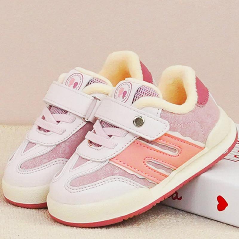 Функциональная обувь осень и зима новые кожаные теплые одноклассники универсальные спортивные туфли хлопковые туфли 23 розовый 2778₽