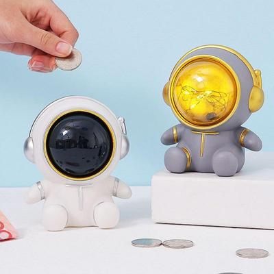 Astronaut Night Light Piggy Bank Bedside Decor Lamps Creative Figurine Coin Money Saving Box Toy For Kids Birthday Gifts