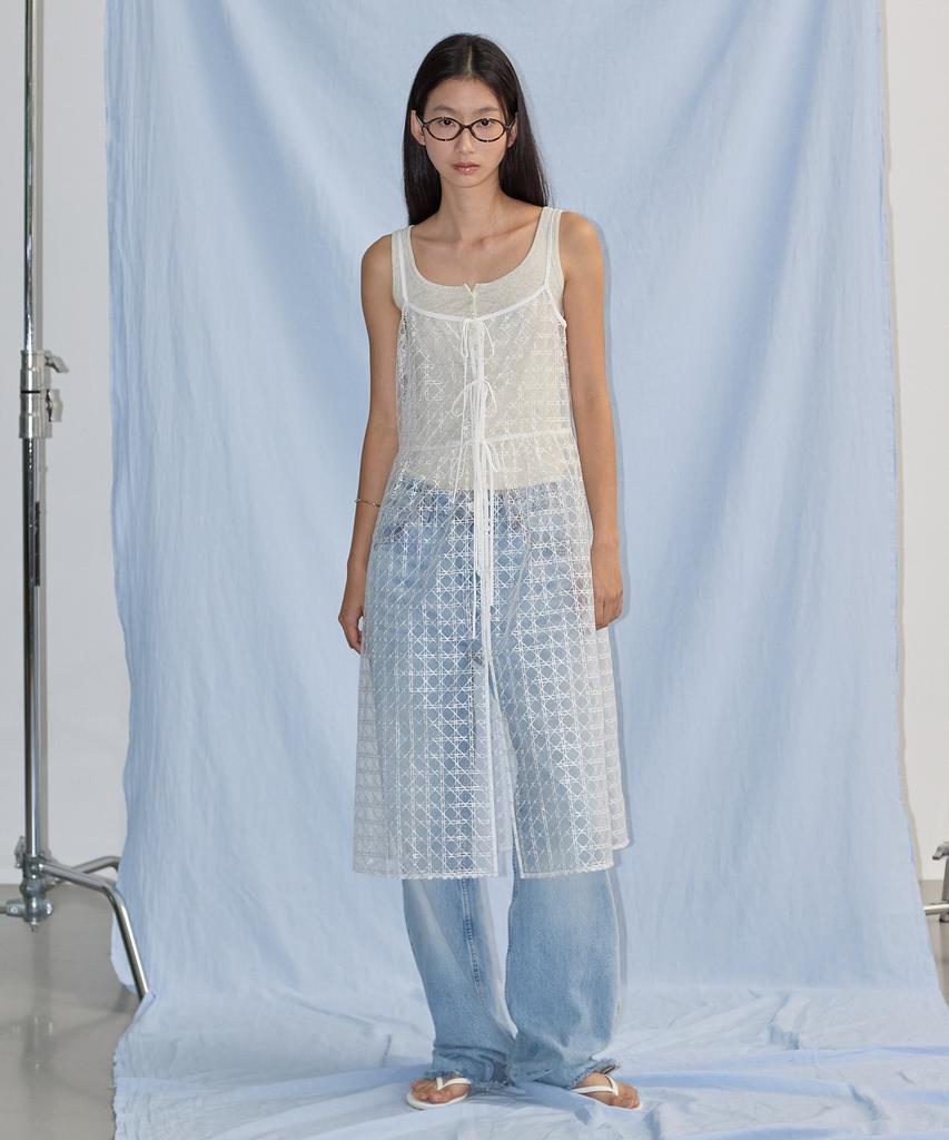 City Breeze Layered Lace Long Dress_White