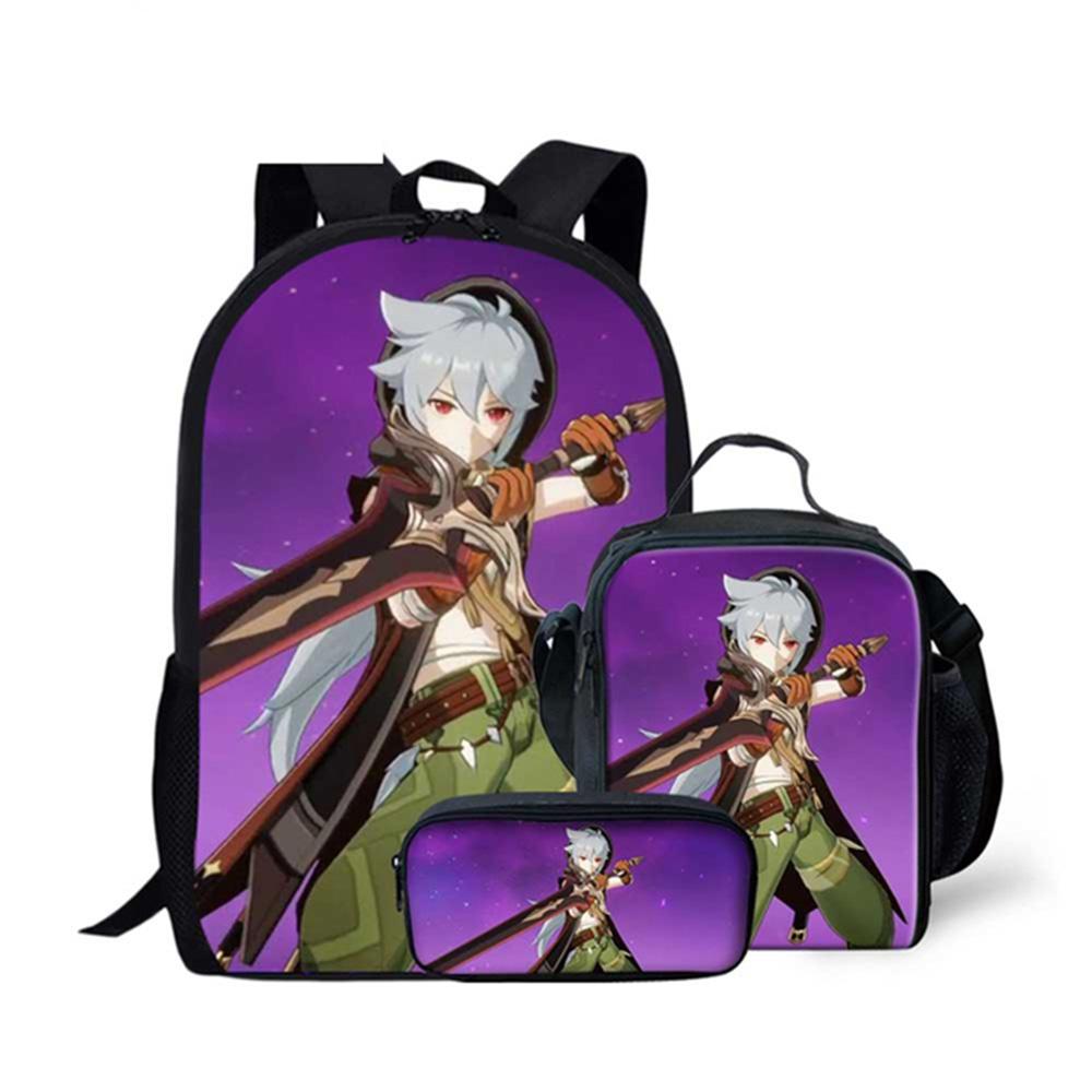 Timeless Unique Harajuku Cool Bugcat Capoo 3D Patterned 3pcs/Set Pupil Schoolbags Daily Laptop Pack Rucksack Lunch Box Pen Case