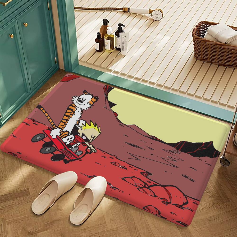 Book C-Calvin And H-Hobbes Bank Floor Mat INS Style Soft Bedroom Floor House Laundry Room Mat Anti-skid Bedside Area Rugs