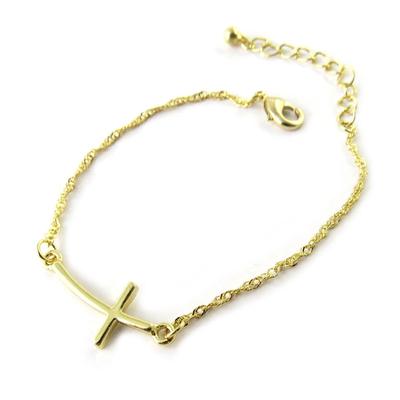 [N7028] - Golden 'Cross' Bracelet