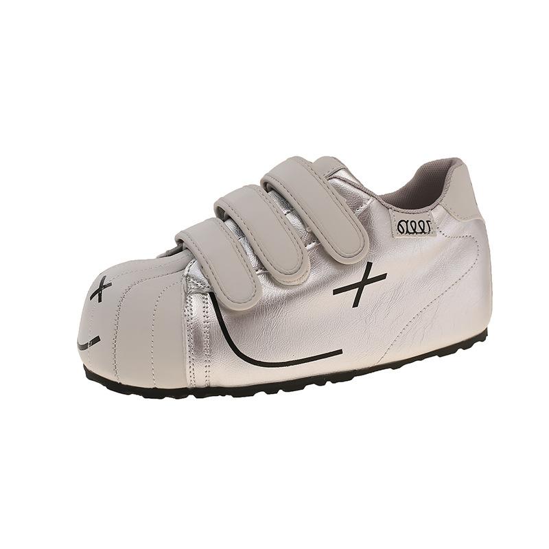 Ugly cute big head inner height increase bread shoes women's 2025 new Velcro versatile sports little white shoes casual board shoes