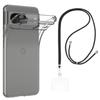 Case and Neck Strap for Google Pixel 8a - Transparent Soft TPU Adjustable Black Cord Phonillico®