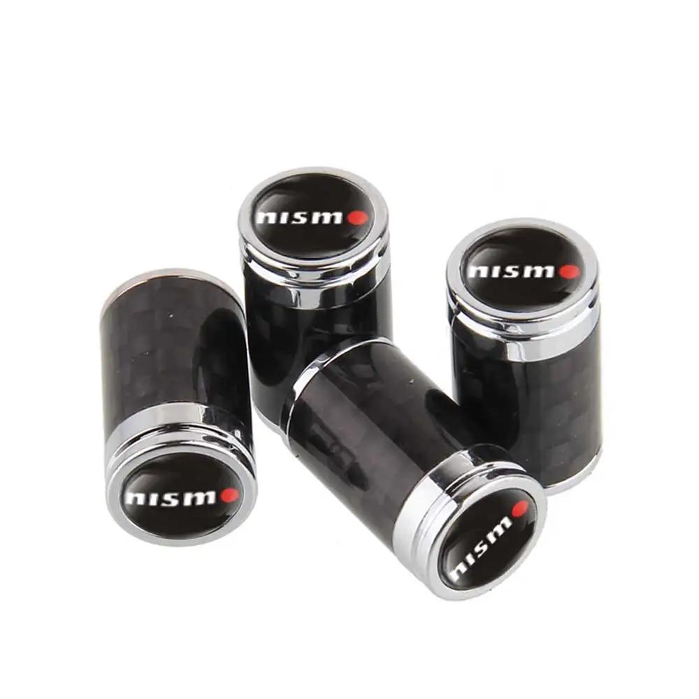 4pcs Carbon Fiber Car Tire Valve Caps for Nissan NISMO 370Z Altima Kicks MARCH NV200 QUEST Patrol Teana Decoration SS33