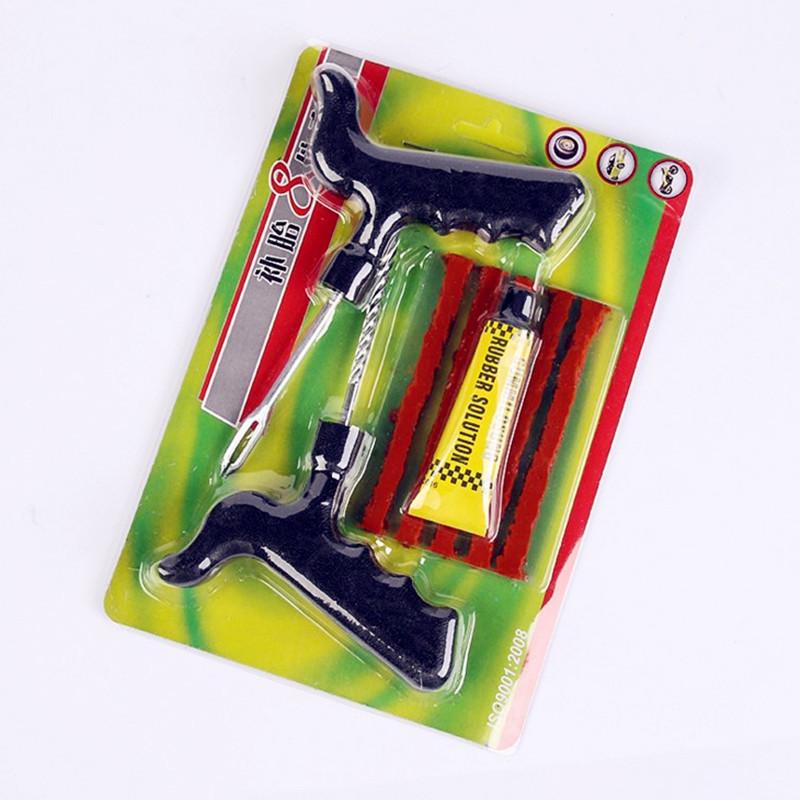 Tire Repair Tool Set with Vacuum Puncture Repair and Glue-Free Strips for Car and Motorcycle