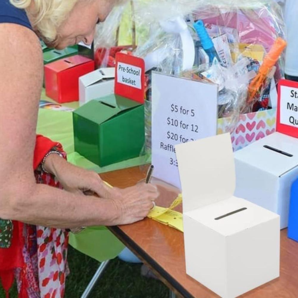 2 Pcs Ballot Box Donation Box With Removable Header Board Suggestion Box White Portable Donation Box