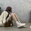 Korean Version of Casual Fluffy Slippers Women's 2025 New Winter Wear Flat-bottomed Lazy Muller Shoes with Fleece Bag Head and Half Drag