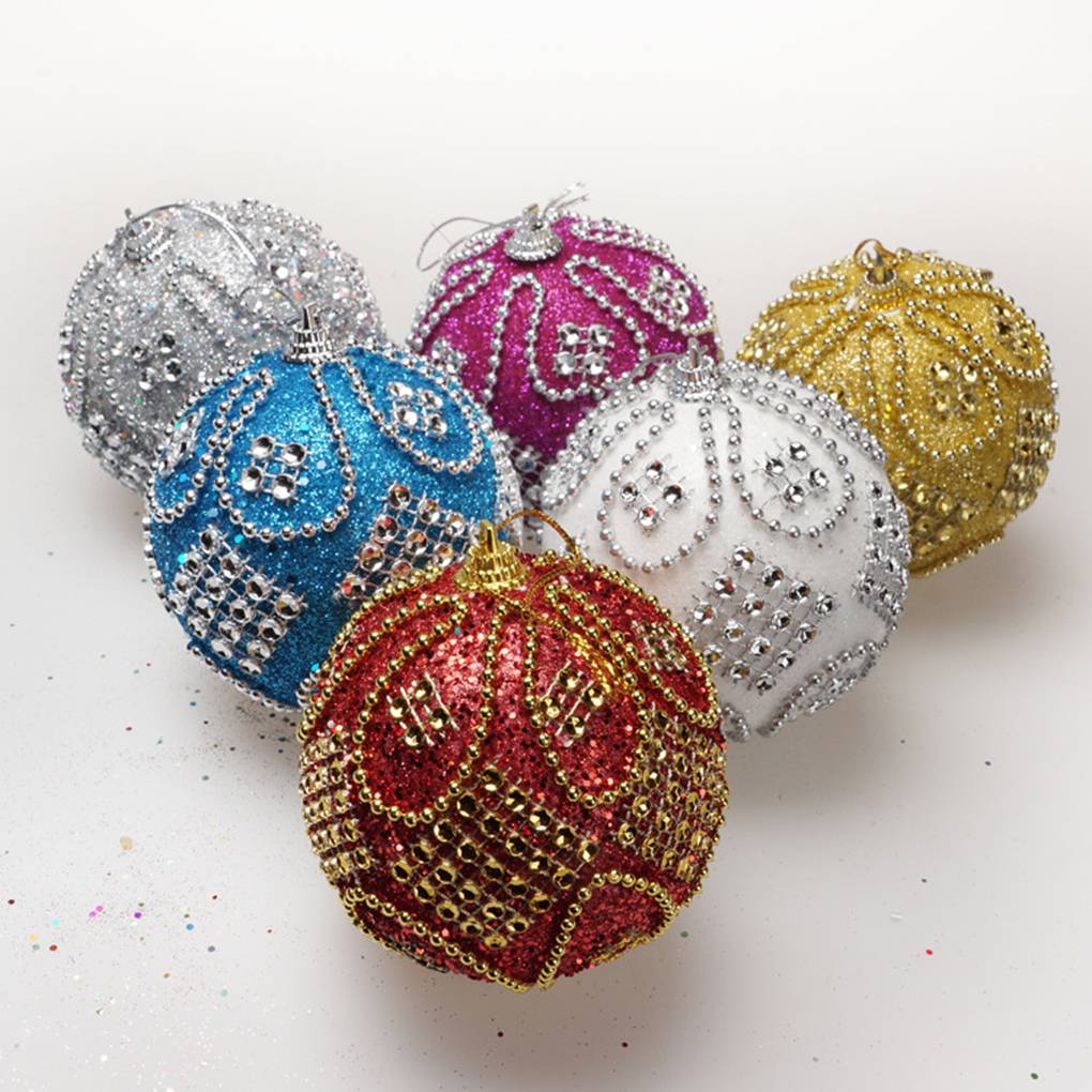 1 buc Globule de Spumă de Cristal Decor Pom de Crăciun Minge Lanț Mărgele Sclipici Ornament Crăciun DIY -