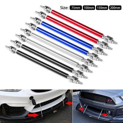 2psc Evrensel Yarış Ayarlanabilir Ön Arka Tampon Dudak Ayırıcı Destek Çubuğu / Çekme Çubuğu Takımı Yarış 75mm/100mm/150mm/200mm