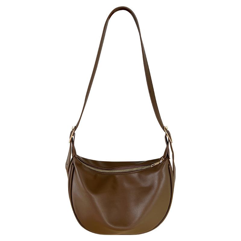 Niche Simple High-texture Bag New Fashion Casual Black Shoulder Messenger Bag Versatile Dumpling Bag Women