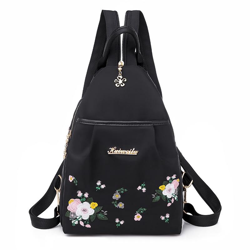 Fashion Oxford Backpack Multifunction Crossbody Bag Large Capacity Embroidery Chest Bag Waterproof Travel Bag Pack