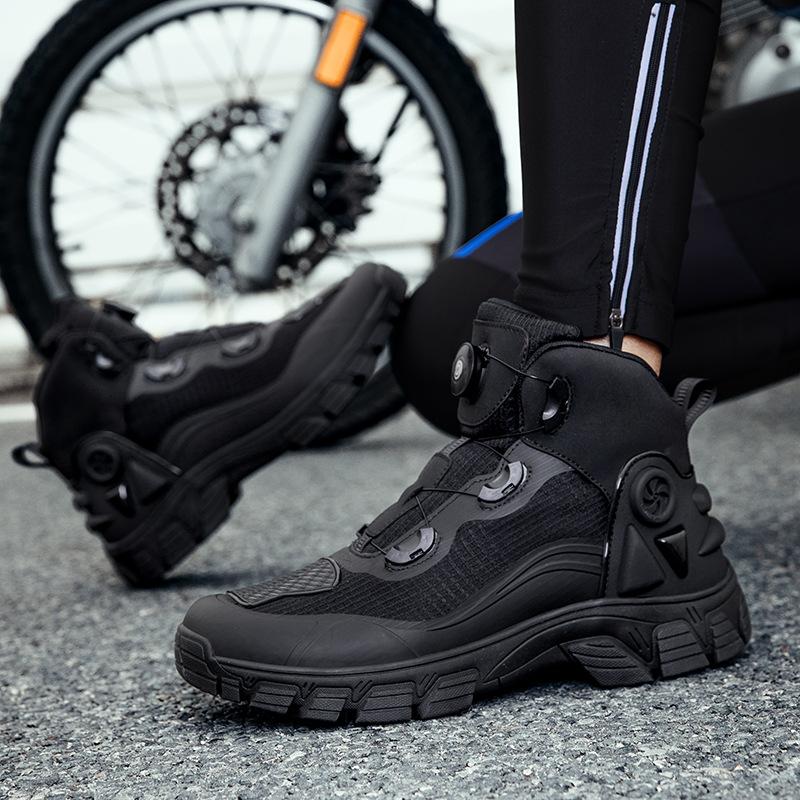 Motorcycle riding boots men's anti-drop motorcycle shoes four seasons off-road racing short boots motorcycle travel wear-resistant riding