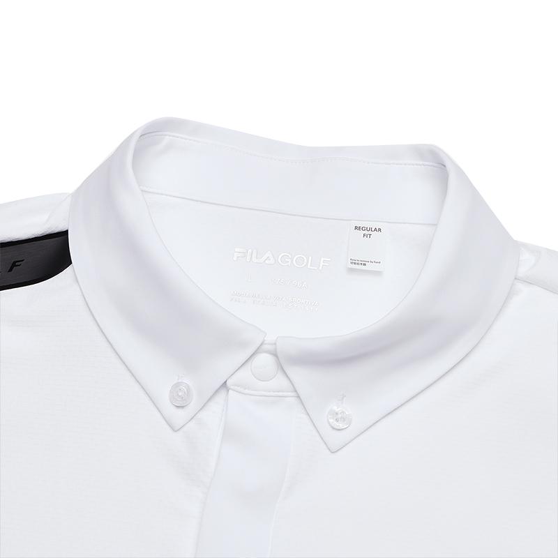 FILA Polo Shirts Men's White Polo Collar Moderate Straight Fit A11M425145FWT