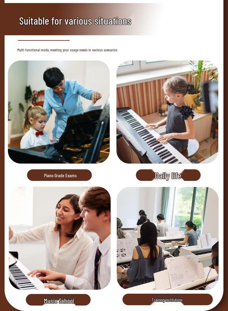 88-Key Weighted Hammer Portable Electric Piano for Professional Exam Grade
