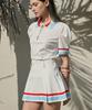 KANDINI Ivory (Color Block) Asymmetrical Pleated Skirt - 26.Ver