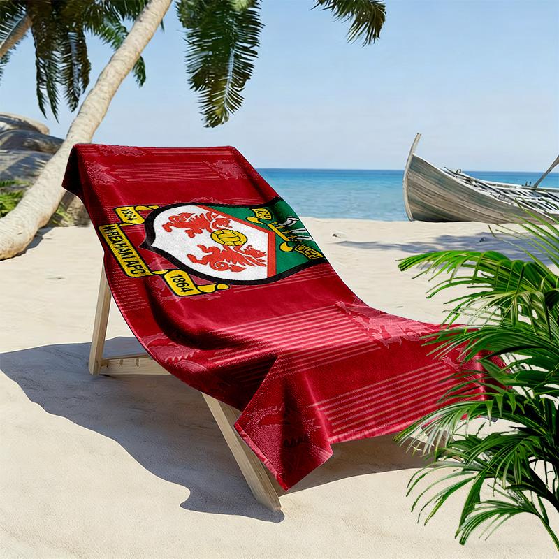 Ręcznik plażowy z nadrukiem Wrexham AFC, Duży miękki szybkoschnący ręcznik na plażę, kemping, basen