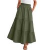 Women Summer Maxi Skirt Boho Ruffle Tiered Elastic High Waist Flowy Casual A-line Long Skirts