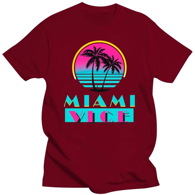T-shirt Noir Homme Été Harajuku Custom Miami Vice Série TV Émission TV Plage Logo Taille S - 5XL Mode Style Classique T-shirt
