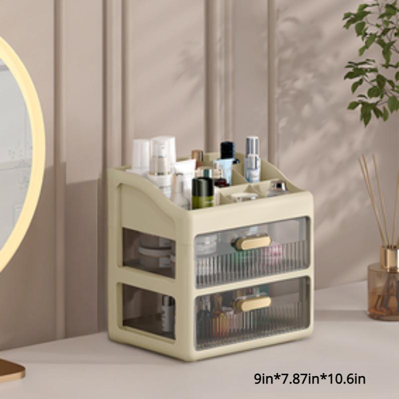 

1pc Cosmetics shelf Multi-functional desktop drawer storage box Household dustproof large capacity makeup box