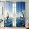 2pc    Window Curtains Art sailing Protecting Privacy Holiday Decorations Use for Indoor Celebrations   Room Decor