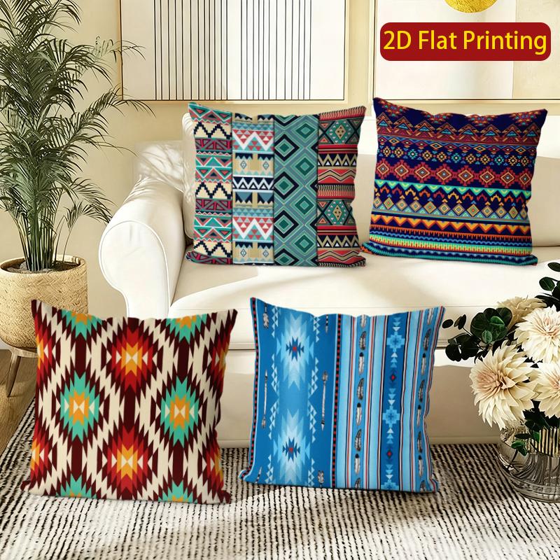Bohemian Aztec Geometric Throw Pillow Covers Pattern Cushion Cover Suitable For Sofa Bedroom Car Pillow Cover