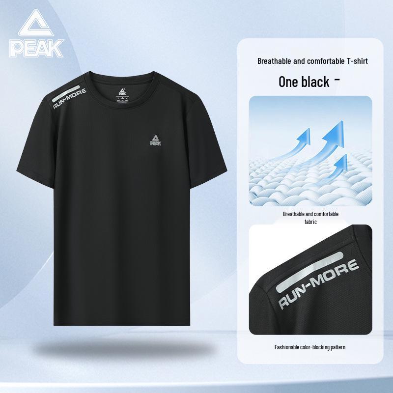 PEAK Men s Quick Dry Loose Ice Silk Fitness T-shirt XL чёрный