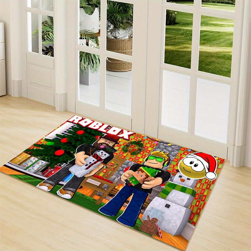 1Pc Elf Shelf Roblox Carpet Rug Soft Washable Antislip Home Living Room Sofa Mats Personalized Christmas Rug