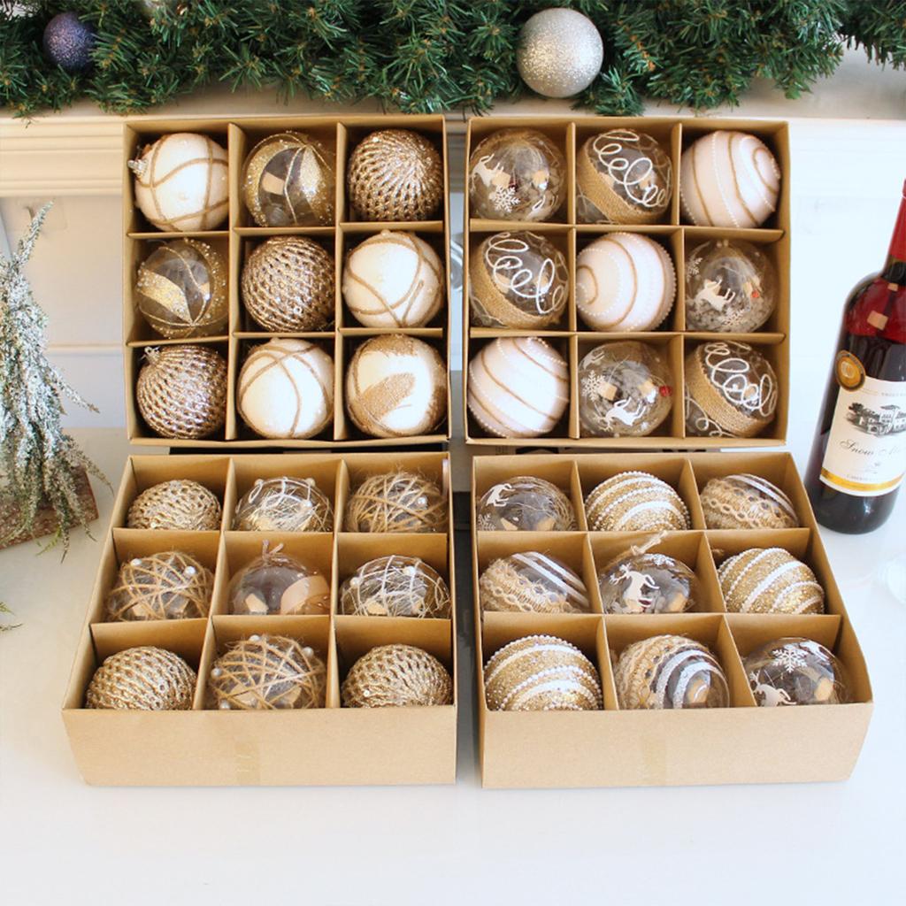 Christmas Ball Ornaments Set Multi Styles Not Easy To Deform Lightweight Ball Suitable for Holiday Wedding Party